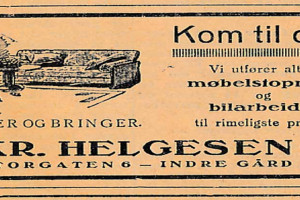 Bilde av Kr. Helgesen - møbelstopning og bilarbeid